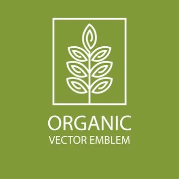 Vector abstract organic emblem, outline monogram, flower symbol Stock Illustration