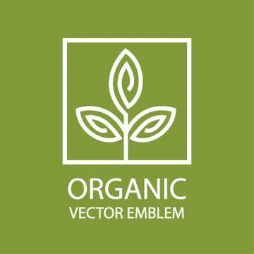 Vector abstract organic emblem, outline monogram, flower symbol Stock Illustration