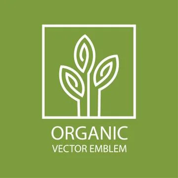 Vector abstract organic emblem, outline monogram, flower symbol Stock Illustration