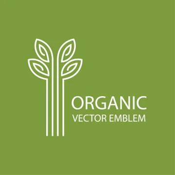 Vector abstract organic emblem, tree symbol Stock Illustration
