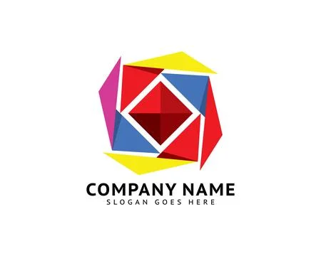 Vector abstract origami illustration icon logo template Stock-Illustration