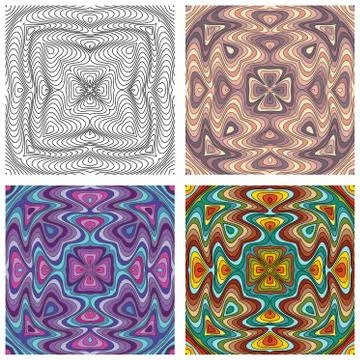 Vector abstract ornamental patterns set イラスト素材
