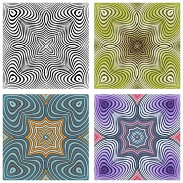Vector abstract ornamental patterns set 스톡 일러스트