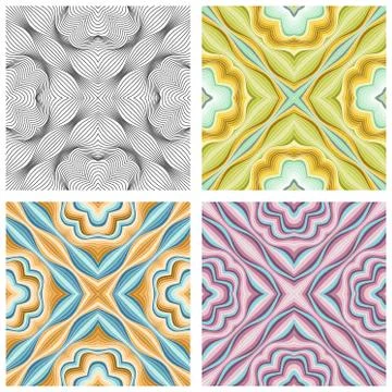Vector abstract ornamental patterns set 스톡 일러스트