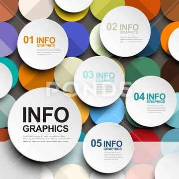 Vector abstract paper circle infographic elements Stockillustratie