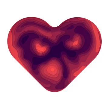 Vector abstract paper cut heart shape Stock Illustration