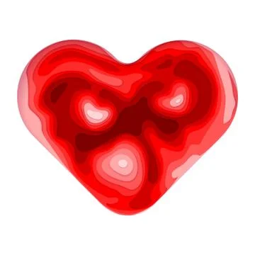 Vector abstract paper cut heart shape Stock Illustration