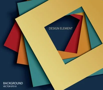 Vector abstract paper square shapes background. Stock Illustration