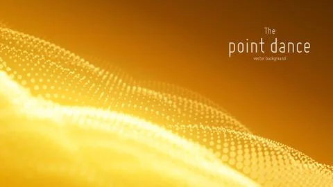 Vector abstract particle wave, points array with shallow depth of field Stockillustratie