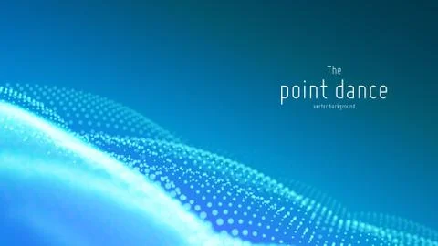 Vector abstract particle wave, points array with shallow depth of field Illustrazione stock