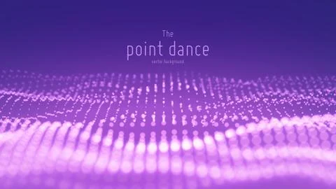 Vector abstract particle wave, points array with shallow depth of field 스톡 일러스트