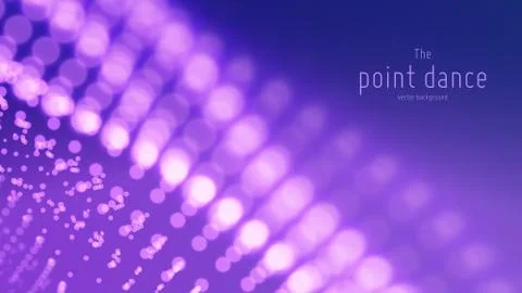 Vector abstract particle wave, points array with shallow depth of field イラスト素材