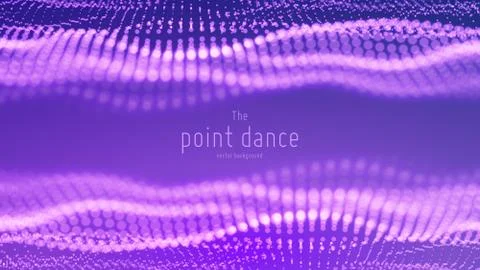 Vector abstract particle wave, points array with shallow depth of field Stockillustratie