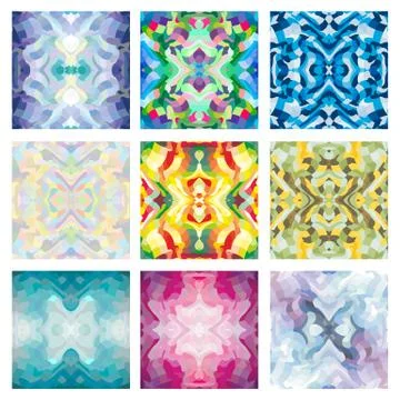 Vector abstract patch patterns set. Stock Illustration