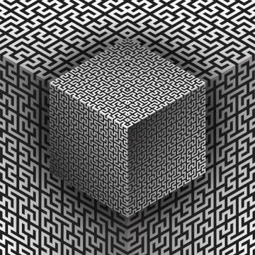 Vector abstract pattern cube backdrop. Stock Illustration