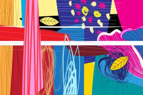 Vector abstract pattern with different shapes of geometry 스톡 일러스트