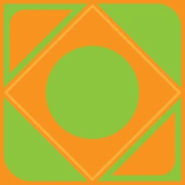 Vector abstract pattern of orange and green shades in the form of geometric Stock Illustration