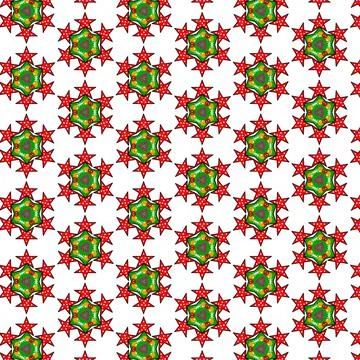 Vector abstract pattern with red and green stars Stock Illustration