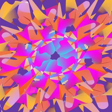 Vector abstract pattern of various shapes randomly arranged in a circle Stock Illustration