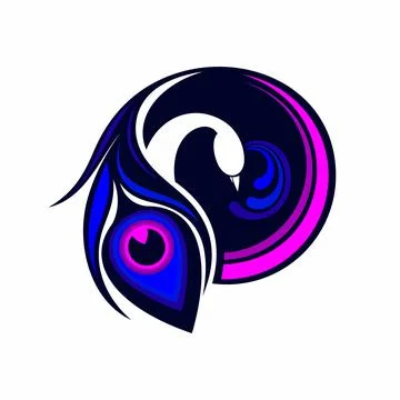 Vector abstract peacock bird logo for beauty elegant company business Stock Illustration