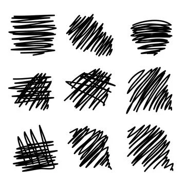 Vector abstract pen sketch random scribbles set.Vector illustration Stock Illustration