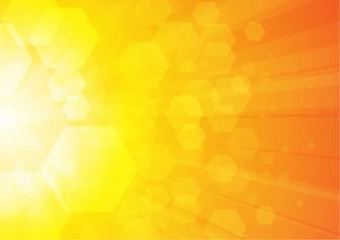 Vector : Abstract pentagons on yellow background Stock Illustration