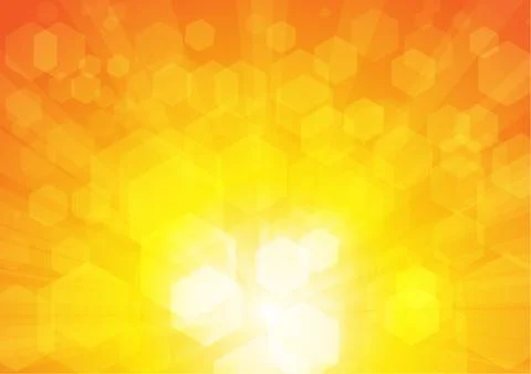 Vector : Abstract pentagons on yellow background Stock Illustration