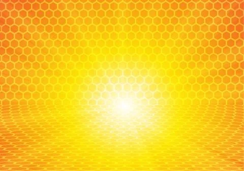 Vector : Abstract pentagons on yellow background Stock Illustration