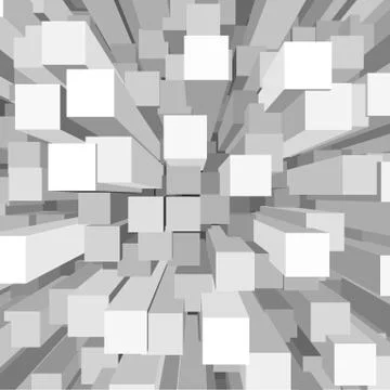 Vector abstract perspective cubes seamless pattern Stock Illustration