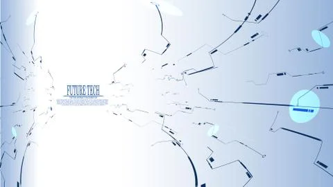 Vector abstract perspective future tech circuit background Stock Illustration