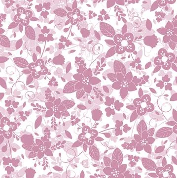 Vector abstract pink flowers seamless pattern Stock Illustration
