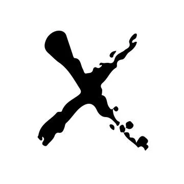 Vector Abstract Plus Cross Brush Hand Drawn Texture in Black Color Sketch Simple Stock Illustration