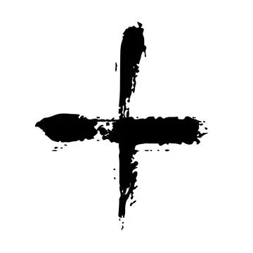 Vector Abstract Plus Cross Brush Hand Drawn Texture in Black Color Sketch Simple Illustrazione stock