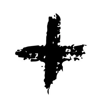 Vector Abstract Plus Cross Brush Hand Drawn Texture in Black Color Sketch Simple Illustrazione stock