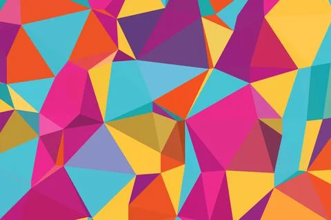 Vector abstract polygon background with a triangle pattern in full multi color. Stock Illustration