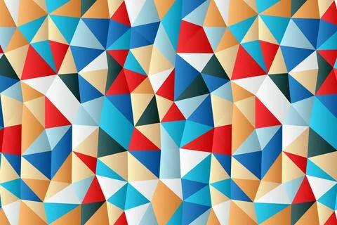 Vector abstract polygon background with a triangle pattern in full multi color. Stock Illustration