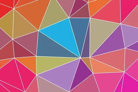 Vector abstract polygon background with a triangle pattern in full multi color. Stock Illustration