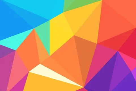 Vector abstract polygon background with a triangle pattern in full multi color. Stock Illustration