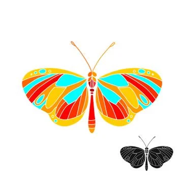 Vector. Abstract polygonal butterfly Stock Illustration