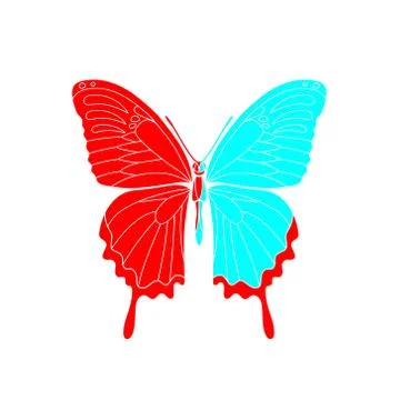 Vector. Abstract polygonal butterfly Stock Illustration