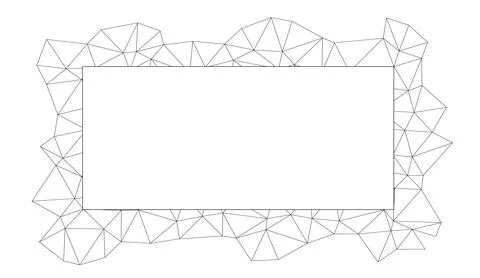 Vector abstract polygonal frame. Line art background Stock Illustration