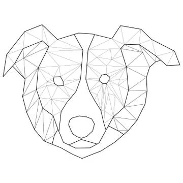 Vector. Abstract polygonal head dog. Linear geometric Ilustración de archivo