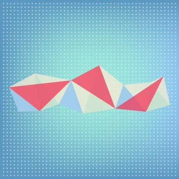Vector abstract polygonal red, blue and white transparent  shape Stock Illustration