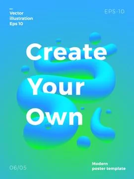 Vector Abstract Poster Template. Modern Gradients and Liquid Elements with 스톡 일러스트