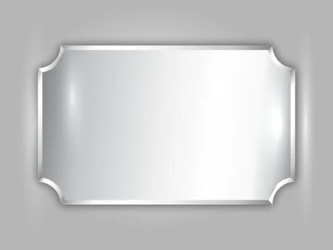 Vector abstract precious metal silver award plate Stock Illustration