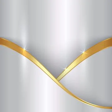Vector abstract precious metallic background with curvess Stock Illustration