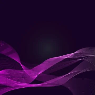 Vector abstract purple background with pink ribbons. Stock Illustration