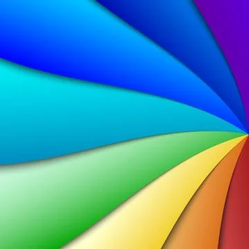 Vector abstract rainbow color paper background with waves Illustrazione stock