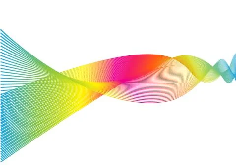 Vector abstract rainbow multi colorful wave lines background Stock Illustration