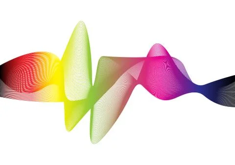 Vector abstract rainbow multi colorful wave lines background Stock Illustration
